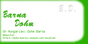 barna dohm business card